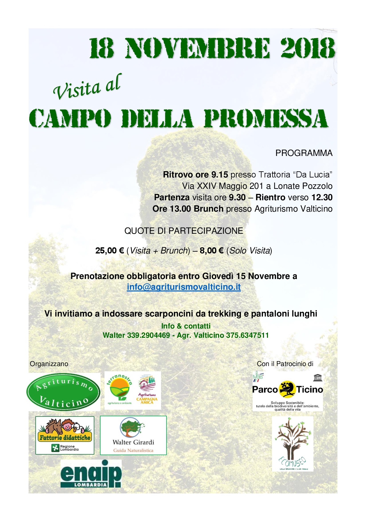 Visita Al Campo Della Promessa Parco Ticino