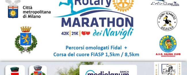 1° Rotary marathon dei Navigli, aperte le iscrizioni