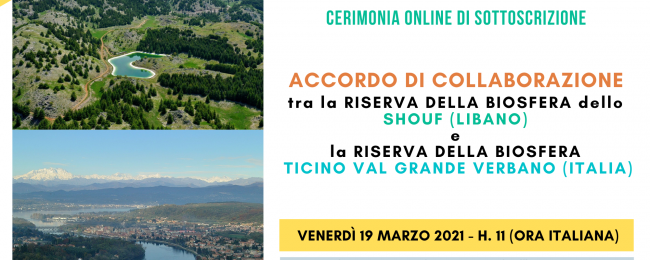 Accordo di collaborazione tra le Riserve della Biosfera Ticino Val Grande Verbano e dello Shouf in Libano